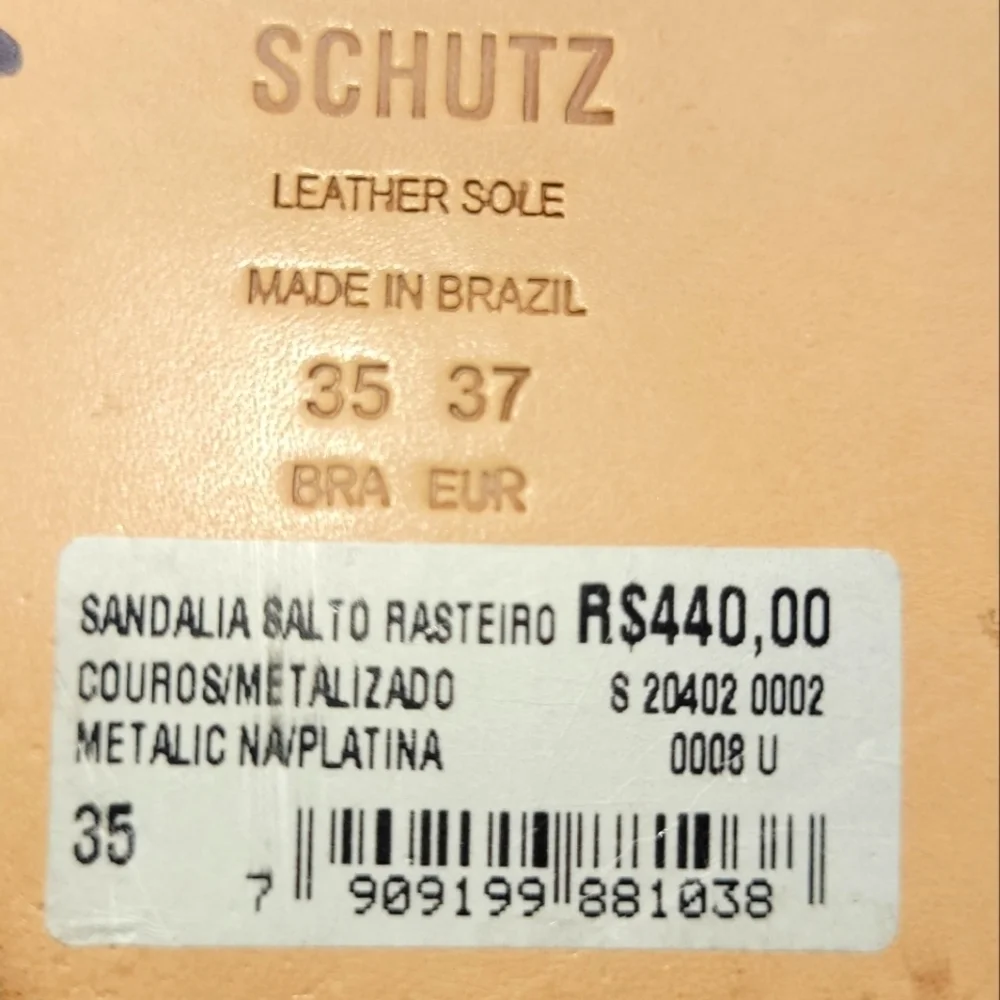 SCHUTZ Metallic Espadrille Slide Sandals Soft Gold Size 37.